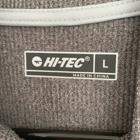 MENS HI-TEC POLYESTER SPANDEX QUARTER ZIP LONGSLEEVE LIGHT JACKET PLATINUM SZ L - Picture 6 of 6